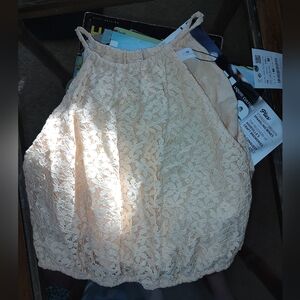 Zara Peach Lace Cropped Camisole Top Girls Sz 10